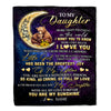 Personalized To My Daughter Blanket From Mom Dad Positive Energy Encourage Brave Little Bear Daughter Birthday Christmas Thanksgiving Customized Fleece Blanket Blanket | Teecentury.com