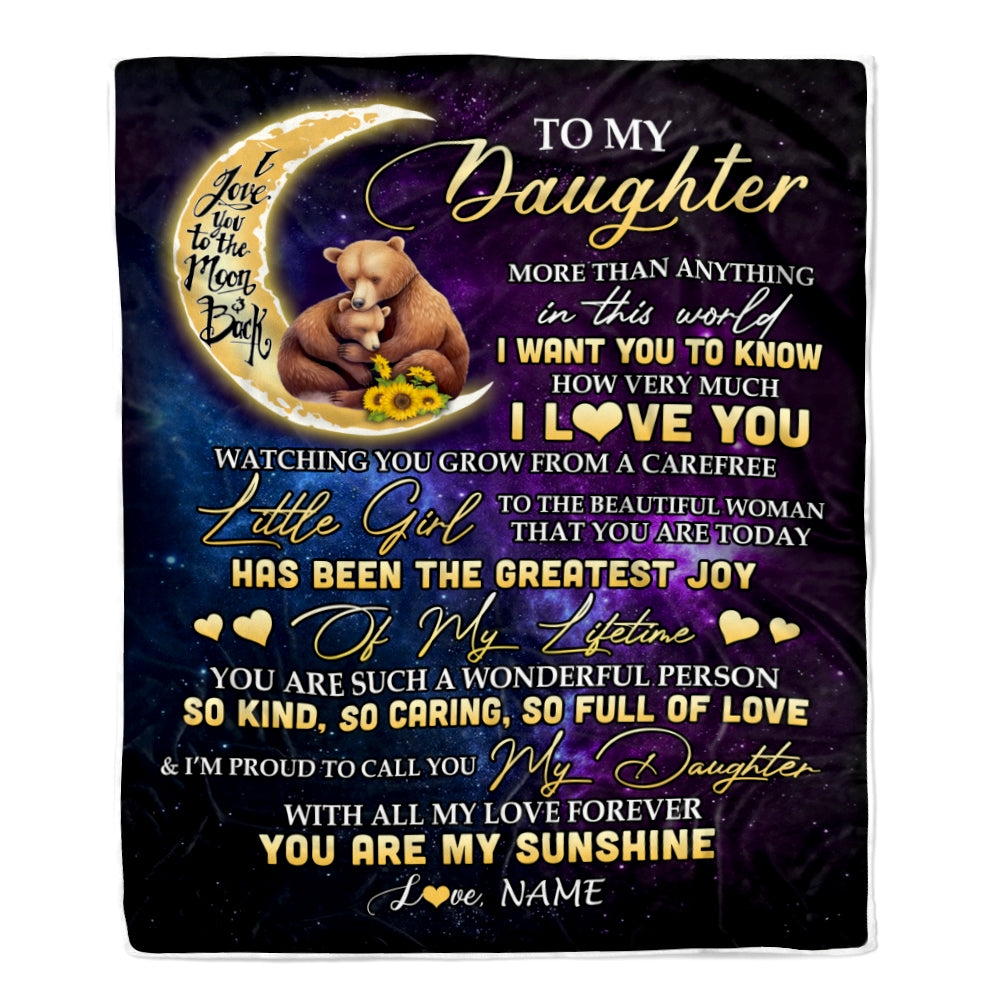 Personalized To My Daughter Blanket From Mom Dad Positive Energy Encou Teecentury