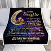 Personalized To My Daughter Blanket From Mom Dad Positive Energy Encourage Brave Little Bear Daughter Birthday Christmas Thanksgiving Customized Fleece Blanket Blanket | Teecentury.com