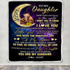 Personalized To My Daughter Blanket From Mom Dad Positive Energy Encourage Brave Little Bear Daughter Birthday Christmas Thanksgiving Customized Fleece Blanket Blanket | Teecentury.com