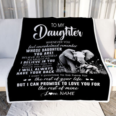 Personalized To My Daughter Blanket From Mom Dad Whenever You Feel Elephant Daughter Birthday Gifts Graduation Christmas Customized Fleece Throw Blanket | teecentury