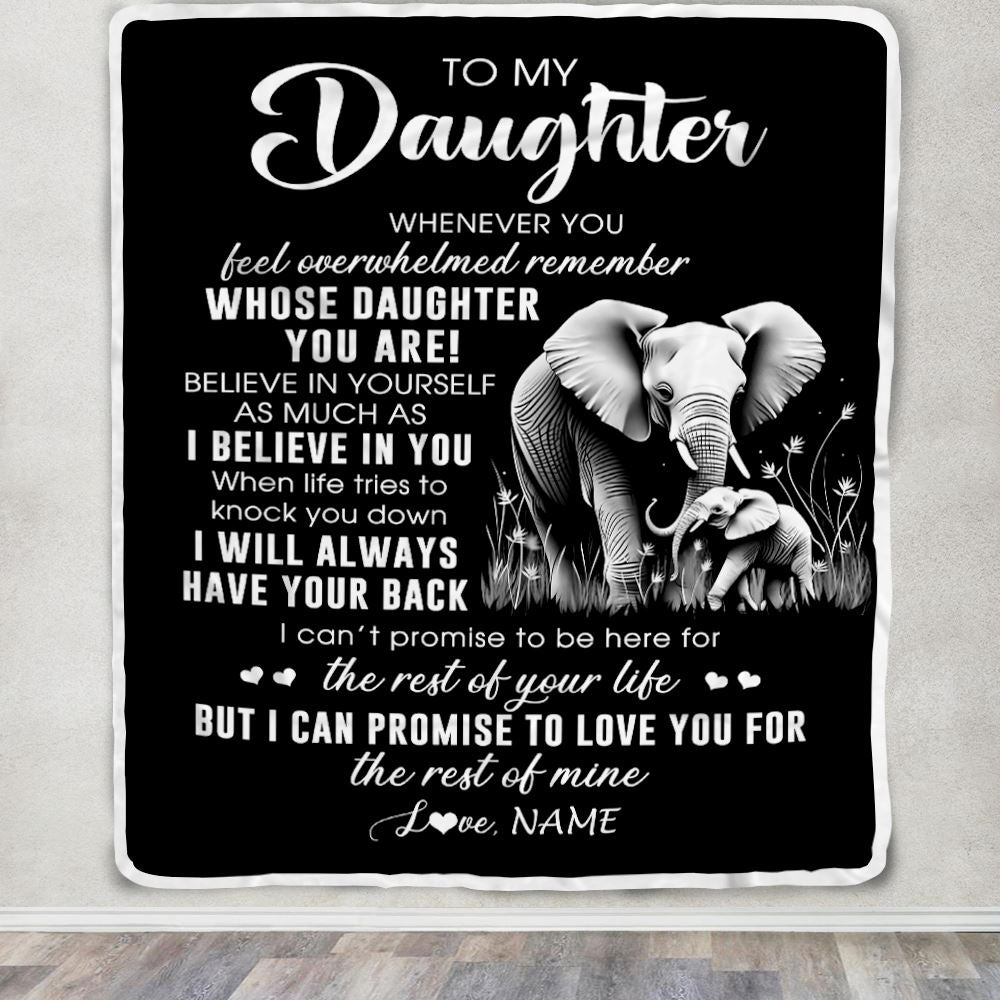 Personalized To My Daughter Blanket From Mom Dad Whenever You Feel Elephant Daughter Birthday Gifts Graduation Christmas Customized Fleece Throw Blanket | teecentury
