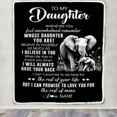 Personalized To My Daughter Blanket From Mom Dad Whenever You Feel Elephant Daughter Birthday Gifts Graduation Christmas Customized Fleece Throw Blanket | teecentury