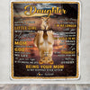 Personalized To My Daughter Blanket From Mom Lion Being Your Mom Is My Happily Ever Daughter Birthday Graduation Christmas Customized Fleece Throw Blanket | teecentury
