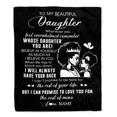 Personalized To My Daughter Blanket From Mom Mother African Woman Whenever You Feel Overwhelmed Daughter Birthday Graduation Customized Fleece Blanket | teecentury