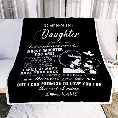 Personalized To My Daughter Blanket From Mom Mother African Woman Whenever You Feel Overwhelmed Daughter Birthday Graduation Customized Fleece Blanket | teecentury