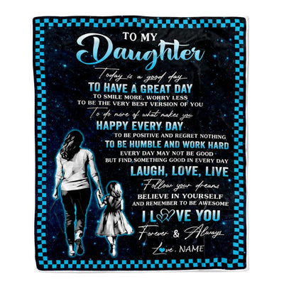 Personalized To My Daughter Blanket From Mom Mother Every Day Laugh Love Live Mom Daughter Birthday Gifts Graduation Christmas Customized Fleece Throw Blanket Teecentury