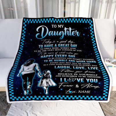 Personalized To My Daughter Blanket From Mom Mother Every Day Laugh Love Live Mom Daughter Birthday Gifts Graduation Christmas Customized Fleece Throw Blanket | teecentury