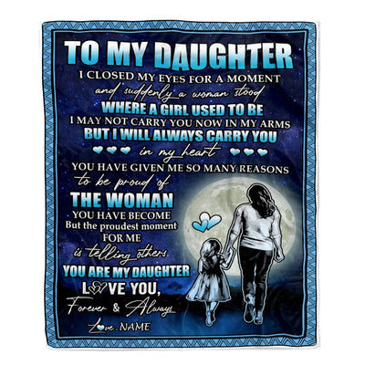 Personalized To My Daughter Blanket From Mom Mother I Closed My Eyes For A Moment Daughter Birthday Graduation Christmas Customized Fleece Blanket | teecentury