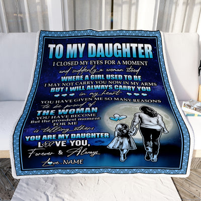 Personalized To My Daughter Blanket From Mom Mother I Closed My Eyes For A Moment Daughter Birthday Graduation Christmas Customized Fleece Blanket | teecentury
