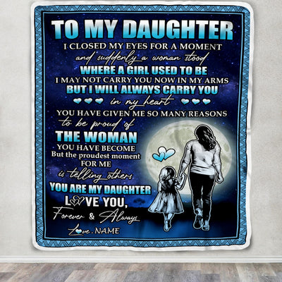 Personalized To My Daughter Blanket From Mom Mother I Closed My Eyes For A Moment Daughter Birthday Graduation Christmas Customized Fleece Blanket | teecentury