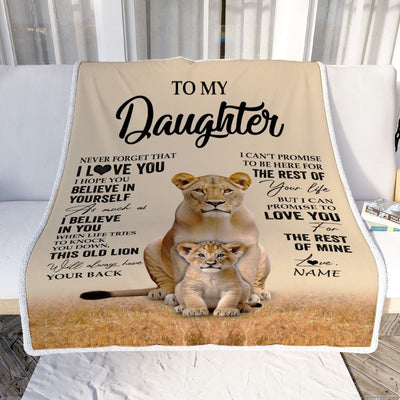 Personalized To My Daughter Blanket From Mom Mother Lion Never Forget That I Love You Daughter Birthday Gifts Graduation Christmas Customized Fleece Throw Blanket | teecentury
