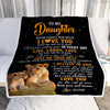 Personalized To My Daughter Blanket From Mom Mother Live Laugh Love Lion Daughter Birthday Gifts Positive Graduation Christmas Customized Fleece Blanket | teecentury