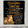 Personalized To My Daughter Blanket From Mom Mother Live Laugh Love Lion Daughter Birthday Gifts Positive Graduation Christmas Customized Fleece Blanket | teecentury
