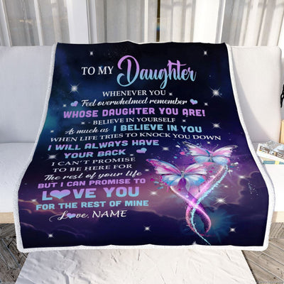 Personalized To My Daughter Blanket From Mom Mother Whenever You Feel Butterfly Daughter Birthday Gifts Graduation Christmas Customized Fleece Throw Blanket | teecentury