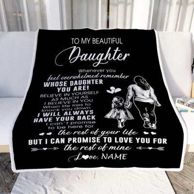 Personalized To My Daughter Blanket From Mom Mother Whenever You Feel Overwhelmed Daughter Birthday Graduation Christmas Customized Bed Fleece Throw Blanket | teecentury