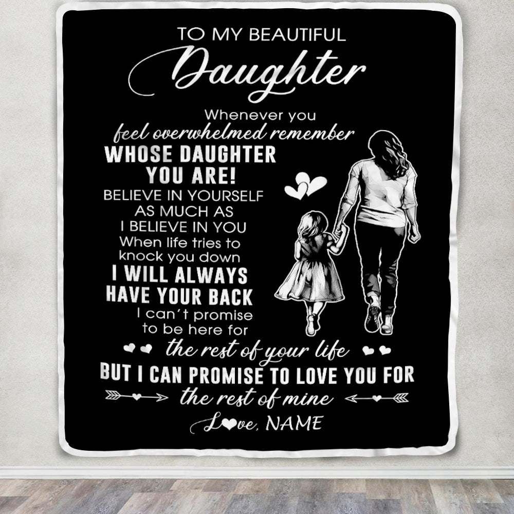Personalized To My Daughter Blanket From Mom Mother Whenever You Feel Overwhelmed Daughter Birthday Graduation Christmas Customized Bed Fleece Throw Blanket | teecentury
