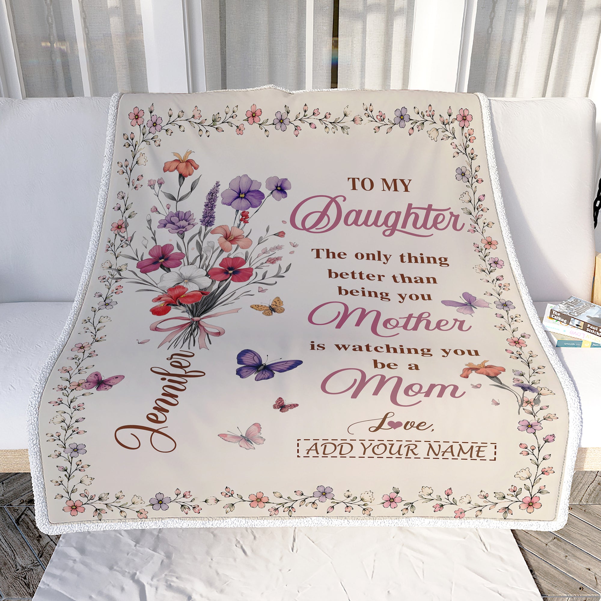 Personalized To My Daughter Blanket From Mom Watching You Be A Mom Custom Name Gift For Daughter New Mother'S Day Birthday Gifts Christmas Fleece Throw Blanket Shirt & Hoodie | teecentury