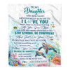 Personalized To My Daughter Blanket Turtle I Love You Forever From Mom Dad Daughter Birthday Gifts Christmas Thanksgiving Graduation Custom Fleece Blanket | teecentury