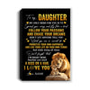 Personalized To My Daughter Canvas From Dad Father Lion My Only Wish For You Daughter Birthday Gifts Graduation Christmas Custom Wall Art Print Framed Canvas | teecentury