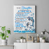 Personalized To My Daughter Canvas From Mom Dad Mother Father Dophin Never Forget I Love You Daughter Birthday Gifts Christmas Custom Wall Art Print Framed Canvas | teecentury