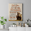 Personalized To My Daughter Canvas From Mom Dad Mother Father This Old Bear Love You Daughter Birthday Gifts Graduation Christmas Custom Wall Art Print Framed Canvas | teecentury