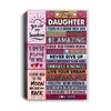 Personalized To My Daughter Canvas From Mom Dad Never Give Up Live Your Dream Pink Wood Daughter Birthday Christmas Custom Wall Art Print Home Decor Framed Canvas | teecentury