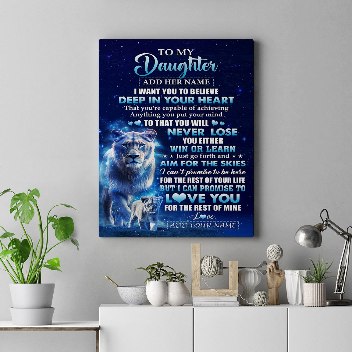 Personalized To My Daughter Canvas From Mom Mother Believe Your Heart Daughter Gift Birthday Graduation Christmas Custom Wall Art Print Framed Canvas | teecentury