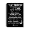 Personalized To My Daughter Canvas I Love You Forever From Mom Dad Daughter Birthday Gifts Christmas Thanksgiving Graduation Custom Wall Art Print Framed Canvas | teecentury