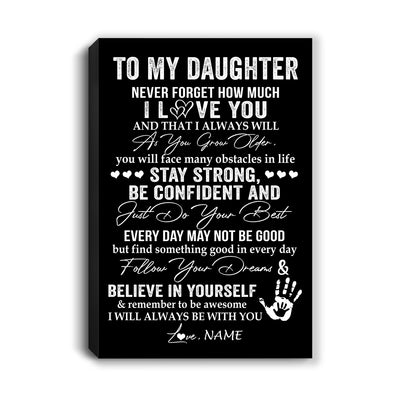 Personalized To My Daughter Canvas I Love You Forever From Mom Dad Daughter Birthday Gifts Christmas Thanksgiving Graduation Custom Wall Art Print Framed Canvas | teecentury