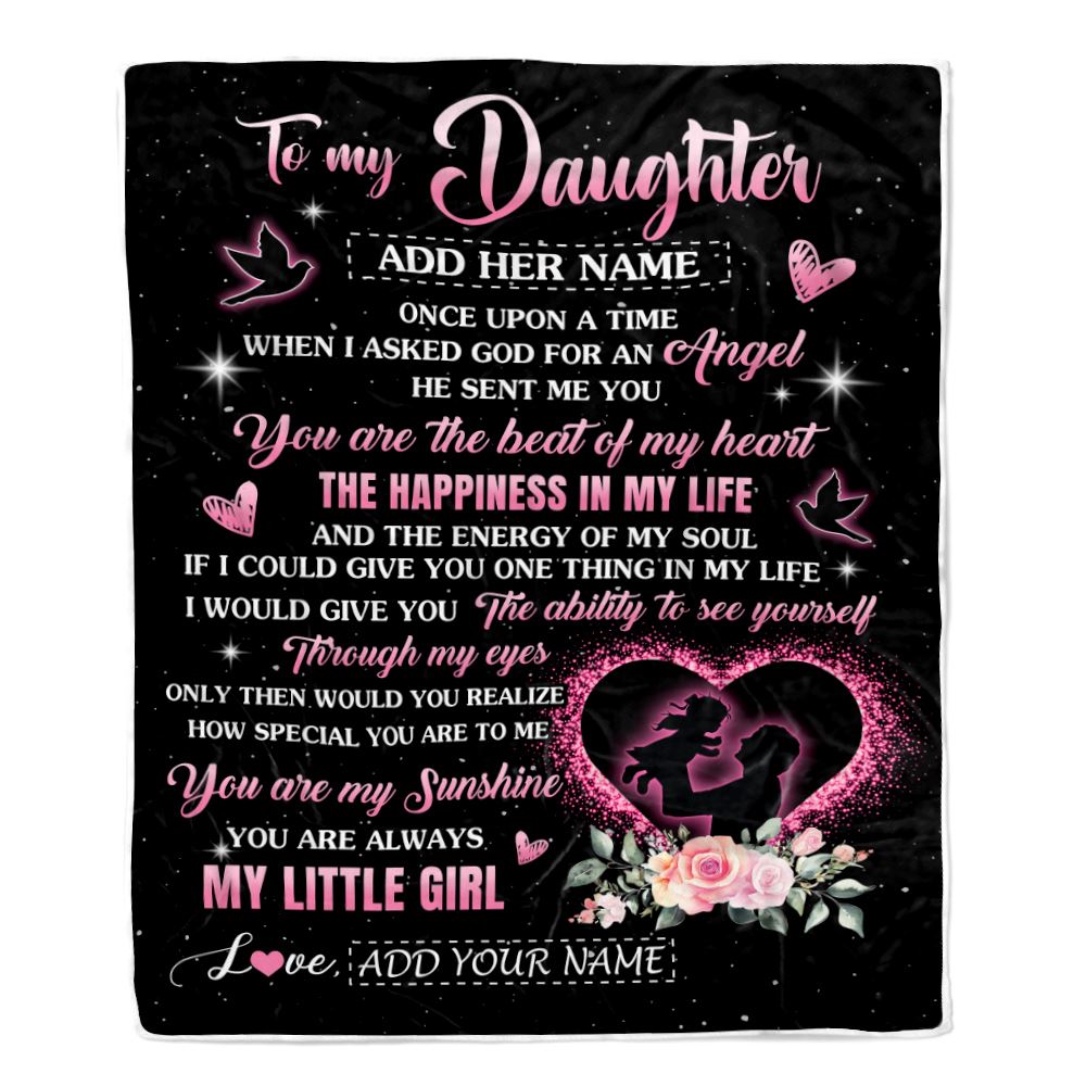 Personalized To My Daughter From Dad Father Blanket Once Upon A Time Birthday Graduation Gifts For Daughter Gifts Christmas Customized Fleece Throw Blanket | teecentury