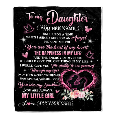 Personalized To My Daughter From Dad Father Blanket Once Upon A Time Birthday Graduation Gifts For Daughter Gifts Christmas Customized Fleece Throw Blanket | teecentury