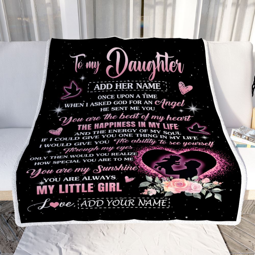 Personalized To My Daughter From Dad Father Blanket Once Upon A Time Birthday Graduation Gifts For Daughter Gifts Christmas Customized Fleece Throw Blanket | teecentury