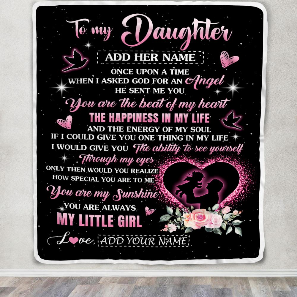 Personalized To My Daughter From Dad Father Blanket Once Upon A Time Birthday Graduation Gifts For Daughter Gifts Christmas Customized Fleece Throw Blanket | teecentury