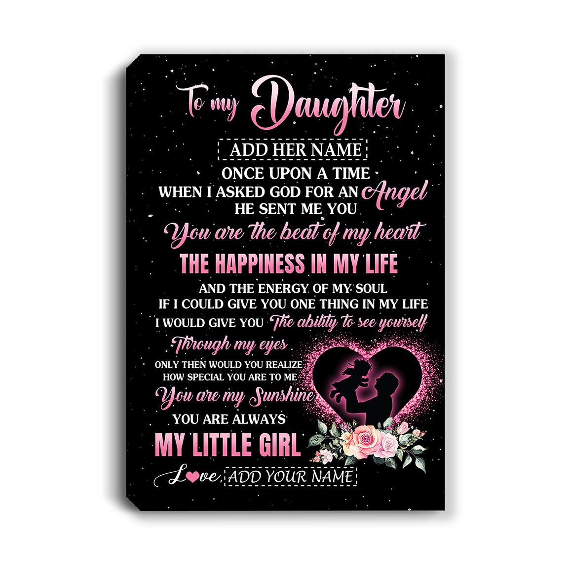 Personalized To My Daughter From Dad Father Canvas Once Upon A Time Birthday Graduation Gifts For Daughter Gifts Christmas Custom Wall Art Print Framed Canvas | teecentury