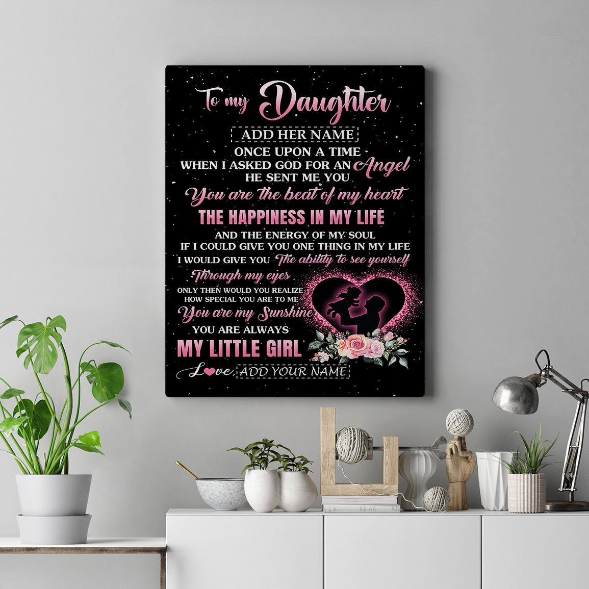 Personalized To My Daughter From Dad Father Canvas Once Upon A Time Birthday Graduation Gifts For Daughter Gifts Christmas Custom Wall Art Print Framed Canvas | teecentury