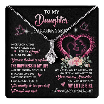 Alluring Beauty Necklace 14K White Gold Finish | 1 | Personalized To My Daughter From Dad Father Necklace Once Upon A Time Birthday Graduation Gifts For Daughter Gifts Christmas Customized Gift Box Message Card | teecentury.myshopify