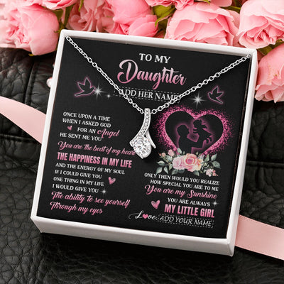 Alluring Beauty Necklace 14K White Gold Finish | 2 | Personalized To My Daughter From Dad Father Necklace Once Upon A Time Birthday Graduation Gifts For Daughter Gifts Christmas Customized Gift Box Message Card | teecentury.myshopify