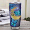 Personalized To My Daughter From Mom Dad Stainless Steel Tumbler Cup Butterfly I Love You To The Moon Daughter Birthday Graduation Christmas Travel Mug | teecentury