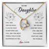 Forever Love Necklace 18K Yellow Gold Finish | Personalized To My Daughter From Mom Dad You Are My Heart My And My Sould Daughter Jewelry Birthday Graduation Christmas Customized Gift Box Message Card | teecentury