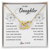 Interlocking Hearts Necklace 18K Yellow Gold Finish | Personalized To My Daughter From Mom Dad You Are My Heart My And My Sould Daughter Jewelry Birthday Graduation Christmas Customized Gift Box Message Card | teecentury