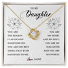 Love Knot Necklace 18K Yellow Gold Finish | Personalized To My Daughter From Mom Dad You Are My Heart My And My Sould Daughter Jewelry Birthday Graduation Christmas Customized Gift Box Message Card | teecentury
