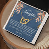 Interlocking Hearts Necklace 18K Yellow Gold Finish | Personalized To My Daughter From Mom Dad You Will Always Be My Baby Girl Daughter Jewelry Birthday Graduation Christmas Customized Gift Box Message Card | teecentury