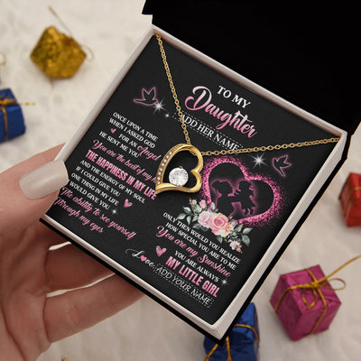 Forever Love Necklace 18K Yellow Gold Finish | 2 | Personalized To My Daughter From Mom Mother Necklace Once Upon A Time Birthday Graduation Gifts For Daughter Gifts Christmas Customized Gift Box Message Card | teecentury.myshopify