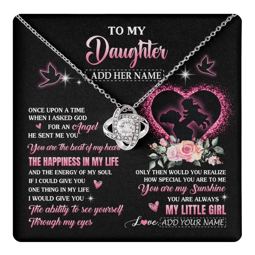 Love Knot Necklace 14K White Gold Finish | 1 | Personalized To My Daughter From Mom Mother Necklace Once Upon A Time Birthday Graduation Gifts For Daughter Gifts Christmas Customized Gift Box Message Card | teecentury.myshopify