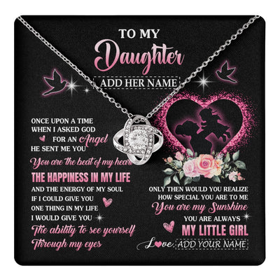 Love Knot Necklace 14K White Gold Finish | 1 | Personalized To My Daughter From Mom Mother Necklace Once Upon A Time Birthday Graduation Gifts For Daughter Gifts Christmas Customized Gift Box Message Card | teecentury.myshopify