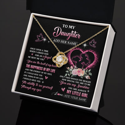 Love Knot Necklace 18K Yellow Gold Finish | 2 | Personalized To My Daughter From Mom Mother Necklace Once Upon A Time Birthday Graduation Gifts For Daughter Gifts Christmas Customized Gift Box Message Card | teecentury.myshopify