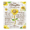 Personalized To My Daughter Gift Blanket From Mom Dad Mother Sunflower Laugh Love Live Daughter Birthday Idea Graduation Christmas Customized Fleece Blanket | teecentury