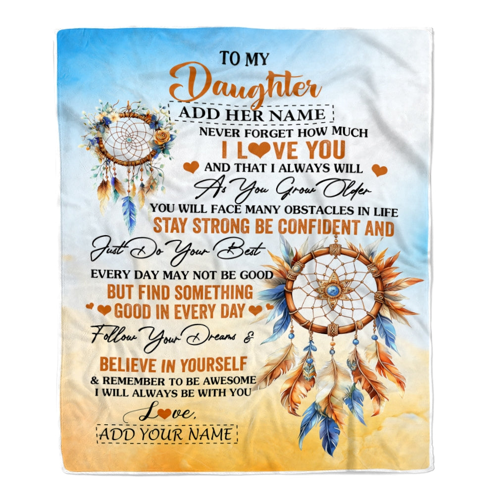 Personalized To My Daughter Gifts Blanket Dream Catcher I Love You Forever From Mom Dad Daughter Birthday Gifts Christmas Graduation Custom Fleece Blanket | teecentury