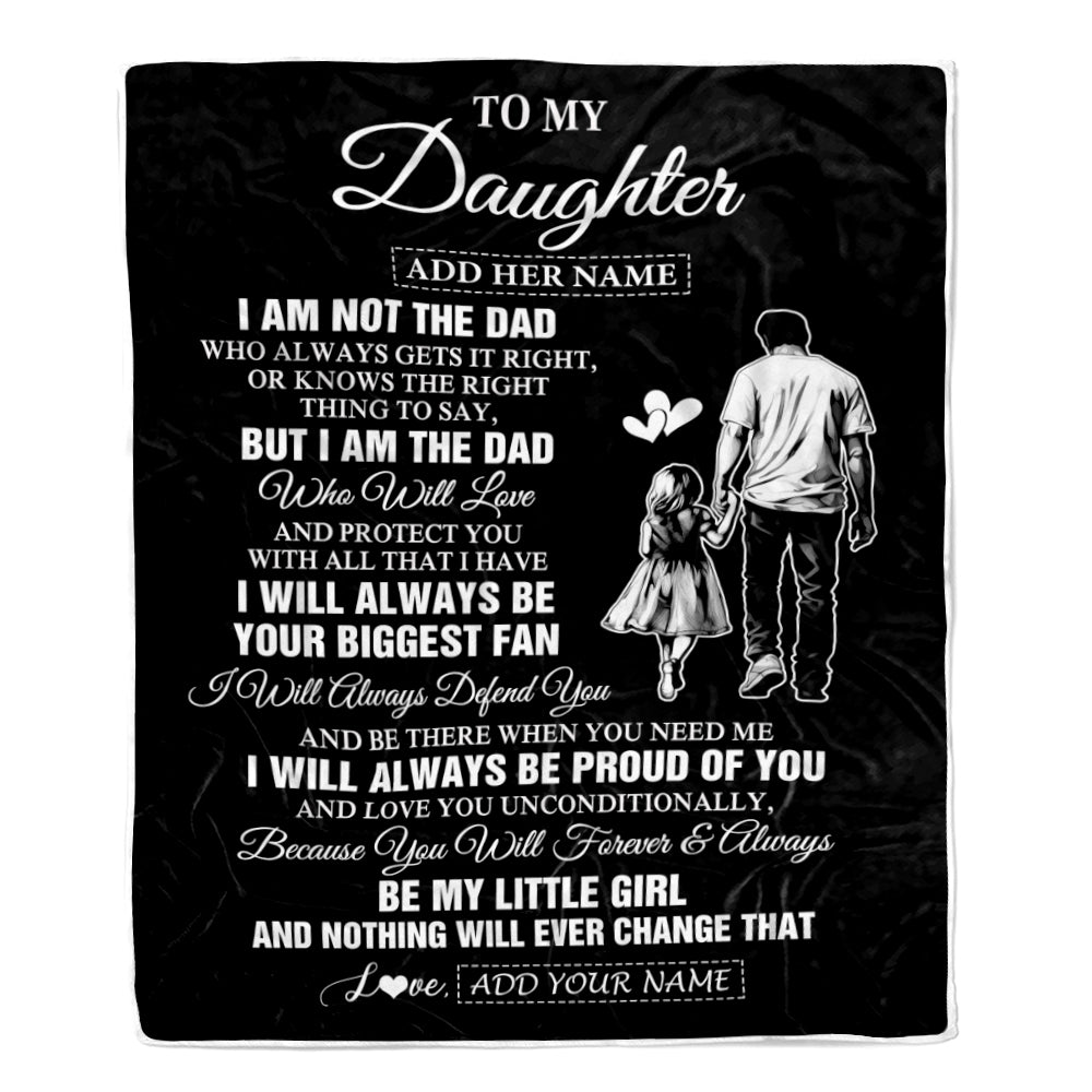 Personalized To My Daughter Gifts Blanket From Dad Father Biggest Fan Birthday Gifts For Daughter From Dad Daughter Christmas Custom Fleece Throw Blanket | teecentury
